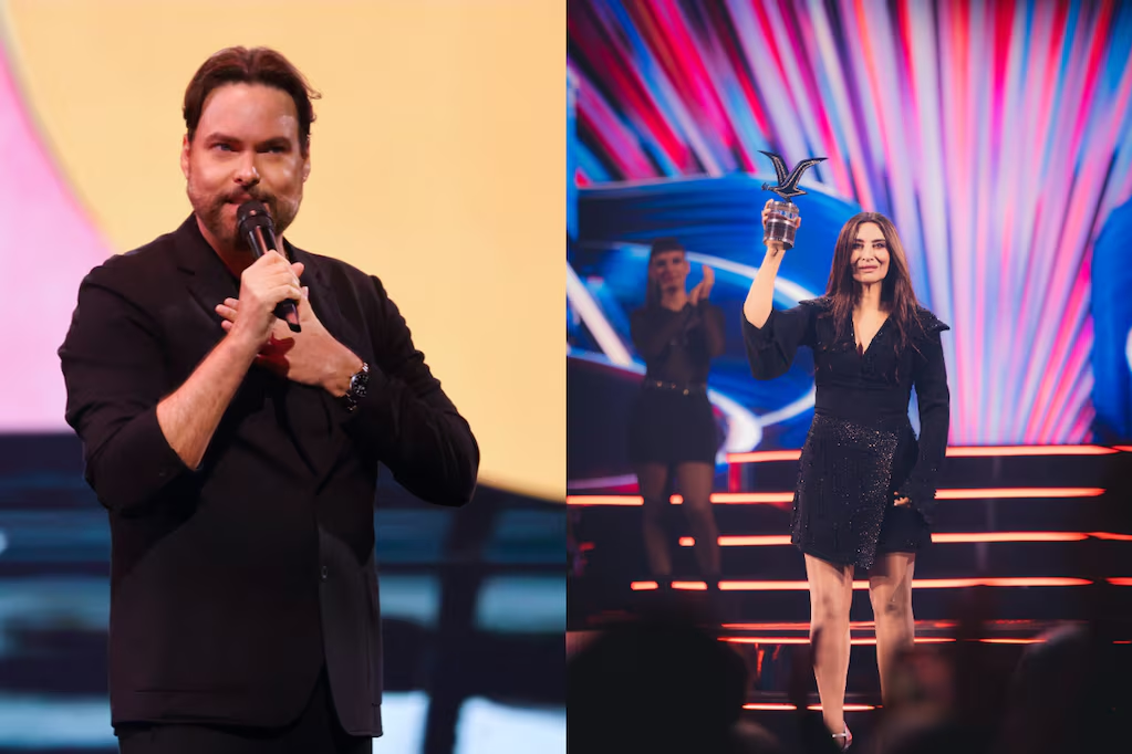 George Harris y Myriam Hernández en el Festival de Viña.