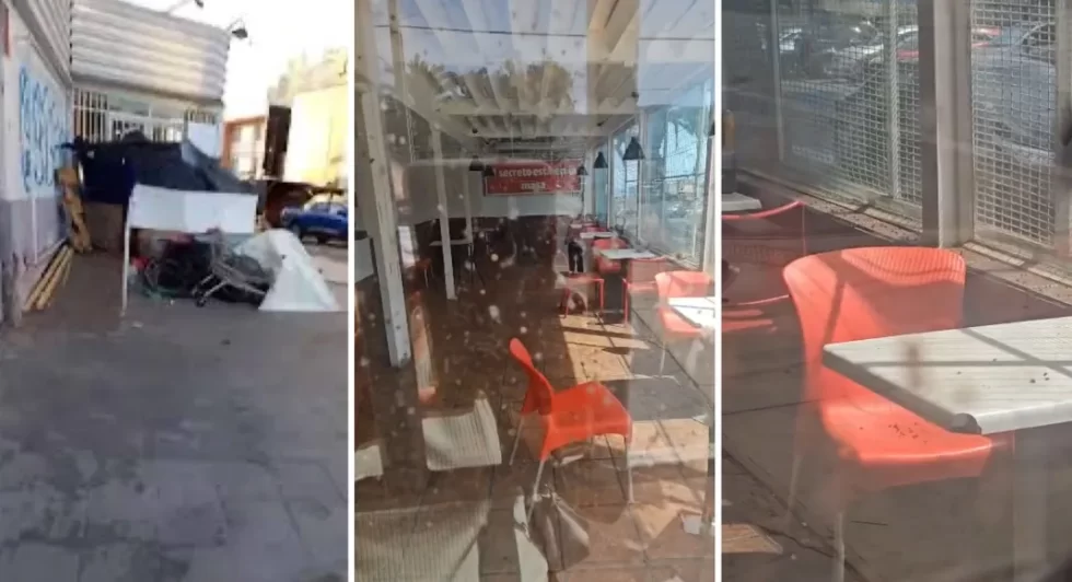 Local de Telepizza abandonado.